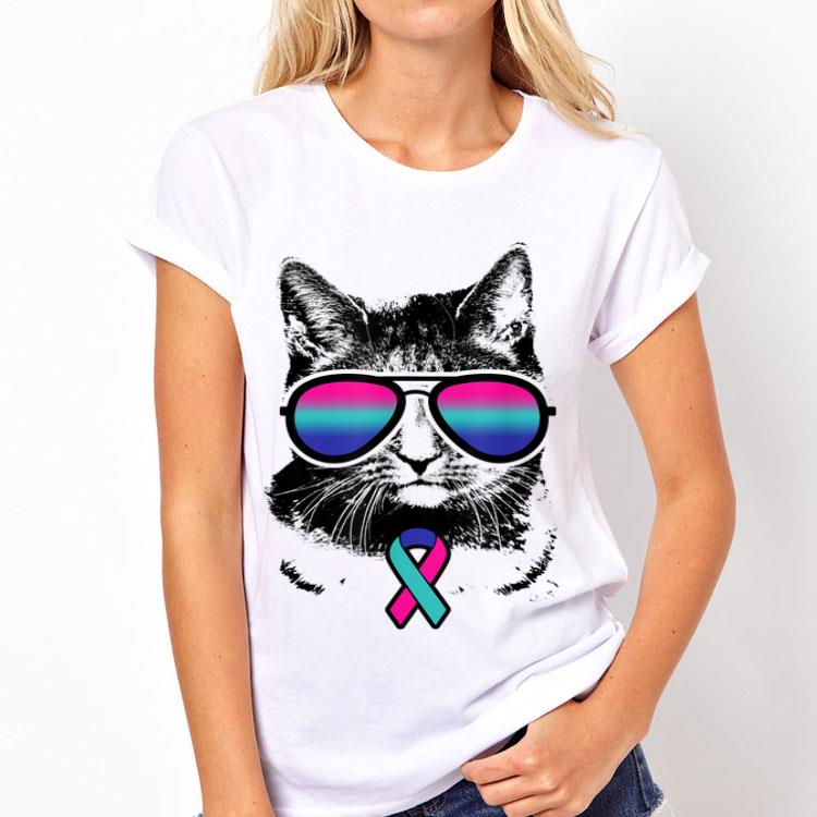 Cat Thyroid Cancer Awareness Sunglass shirt