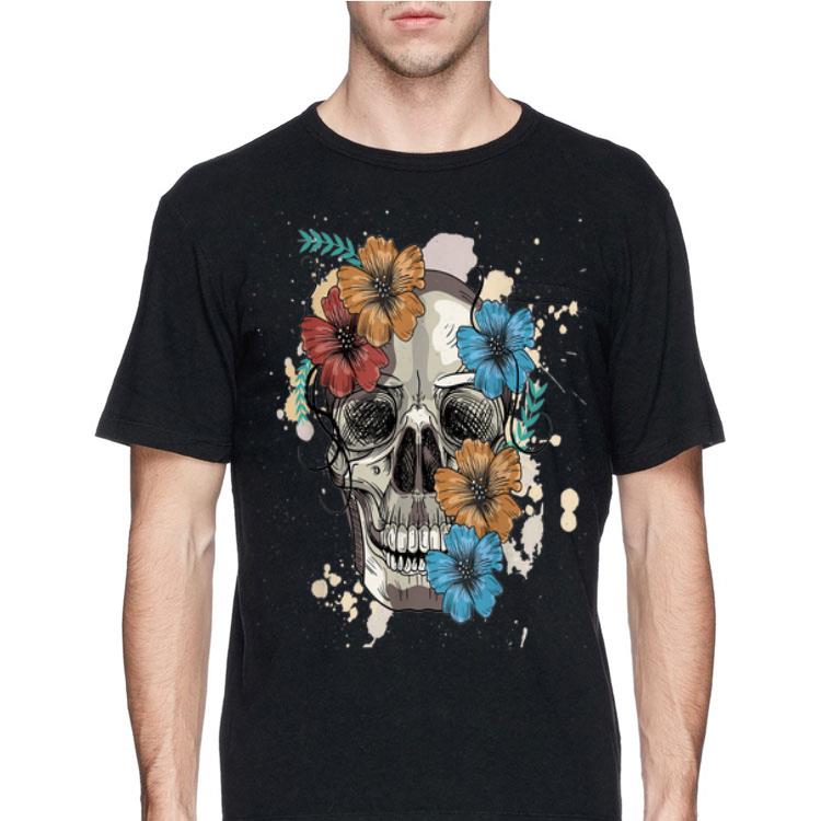 Colorful Skull and Flowers shirt