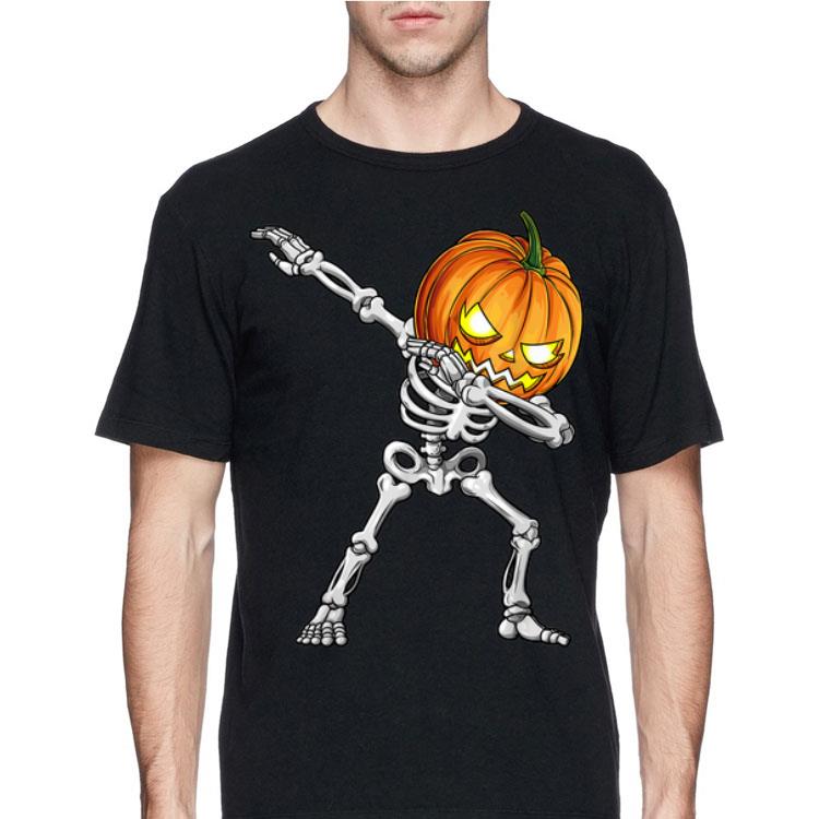 Dabbing Skeleton Pumpkin Halloween shirt