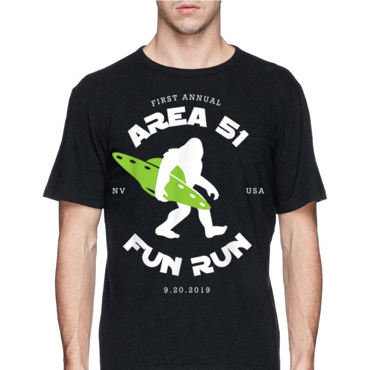 First Annual Area 51 Fun Run Bigfoot Ufo shirt