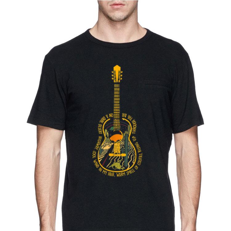 Guitar Hotel california On A Dark Desert Highway shirt