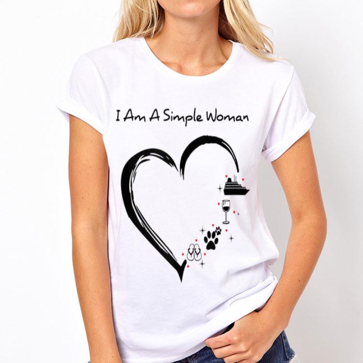 I am a simple woman cruise wine dog flip flops shirt