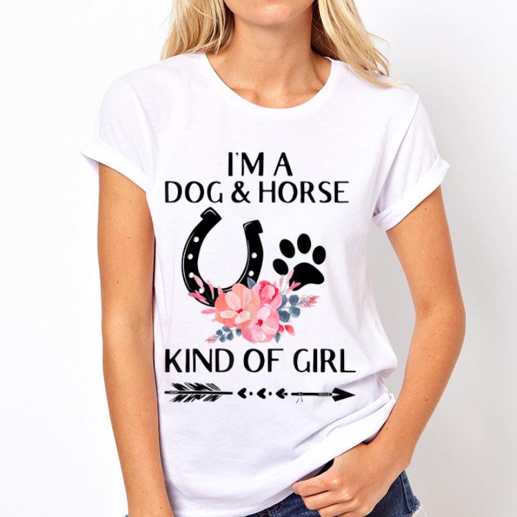 I'm a Dog and Horse Kind of Girl Paw Flower shirt