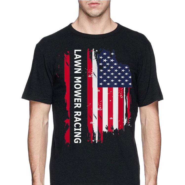 Lawn Mower Racing American Flag shirt