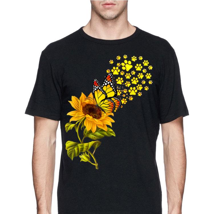 Dog Paw Sunflower And Butterfly shirt