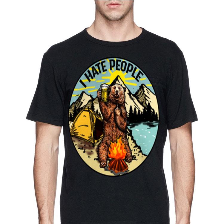 I hate people camping bear shirt