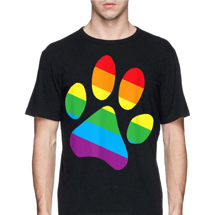 Rainbow Dog Paw LGBT shirt