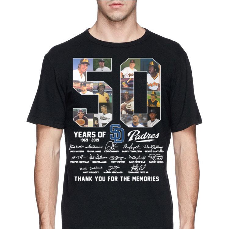 San Diego Padres 50 Years 1969-2019 Signatures shirt