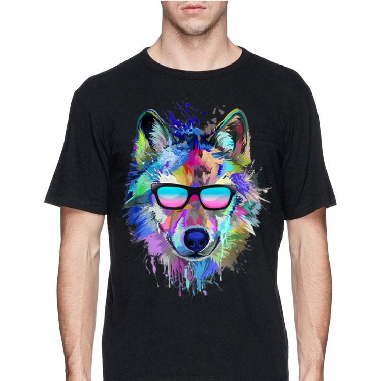 Splash Art Wolf Sunglass shirt