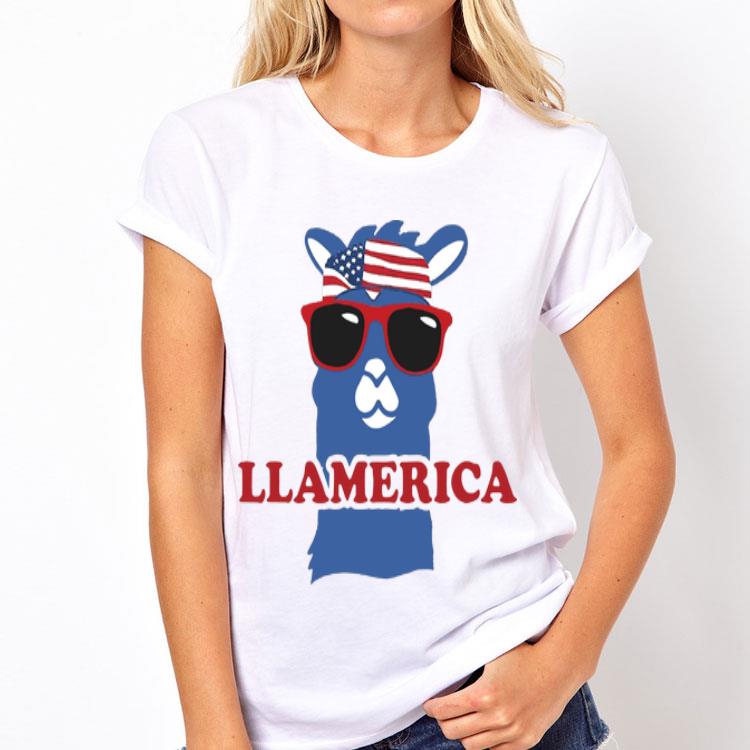 American flag Llama Llamerica shirt