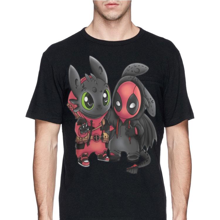 Baby Deadpool And Toothless Mashup shirt