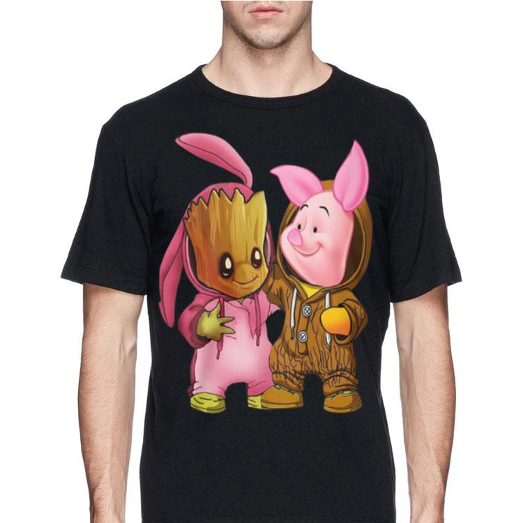Baby Groot and Piglet's shirt
