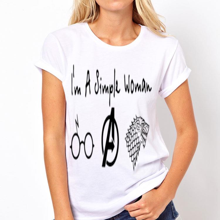 I’m A Simple Woman Harry Potter Disney Avenger Game Of Thrones shirt