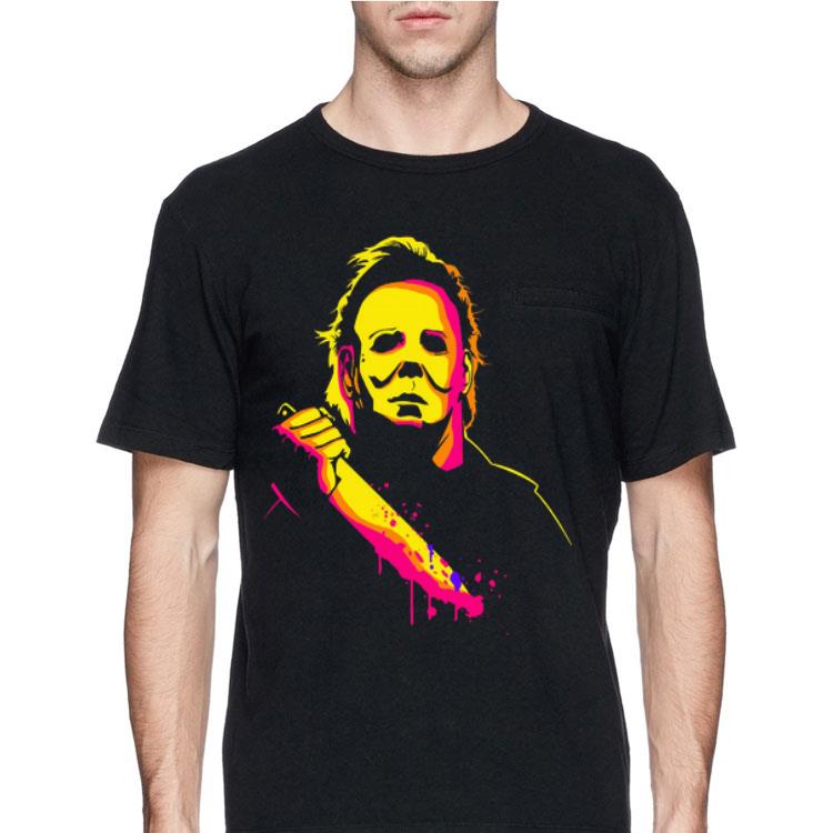 Michael Myers With Knife Color Halloween shirt