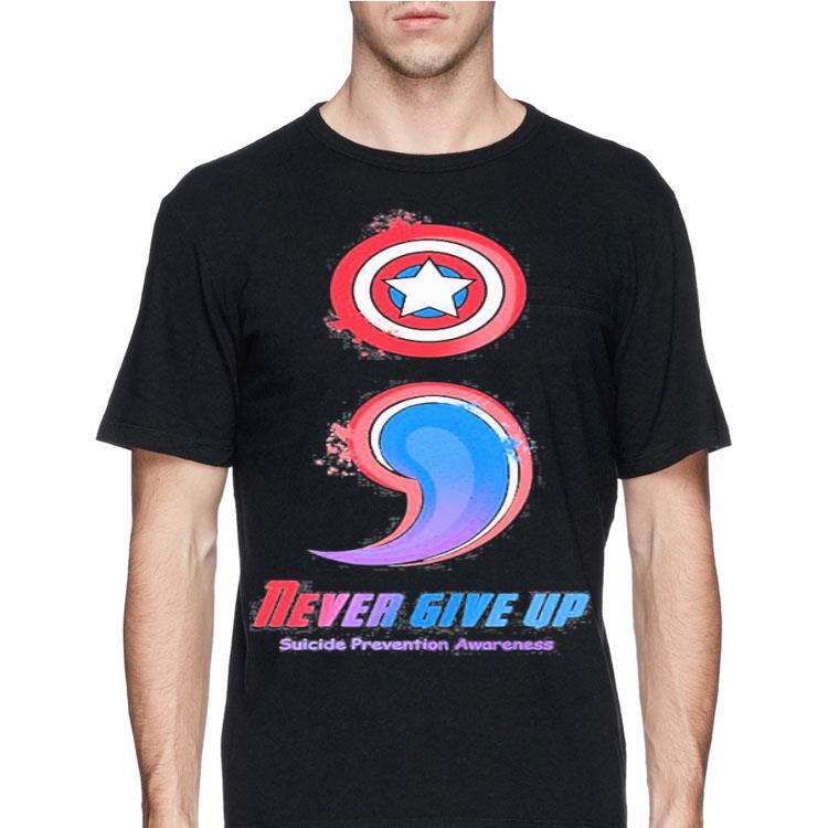 Never Give Up Suicide Prevention Awareness Captain America shirt 8 Never Give Up Suicide Prevention Awareness Captain America shirt