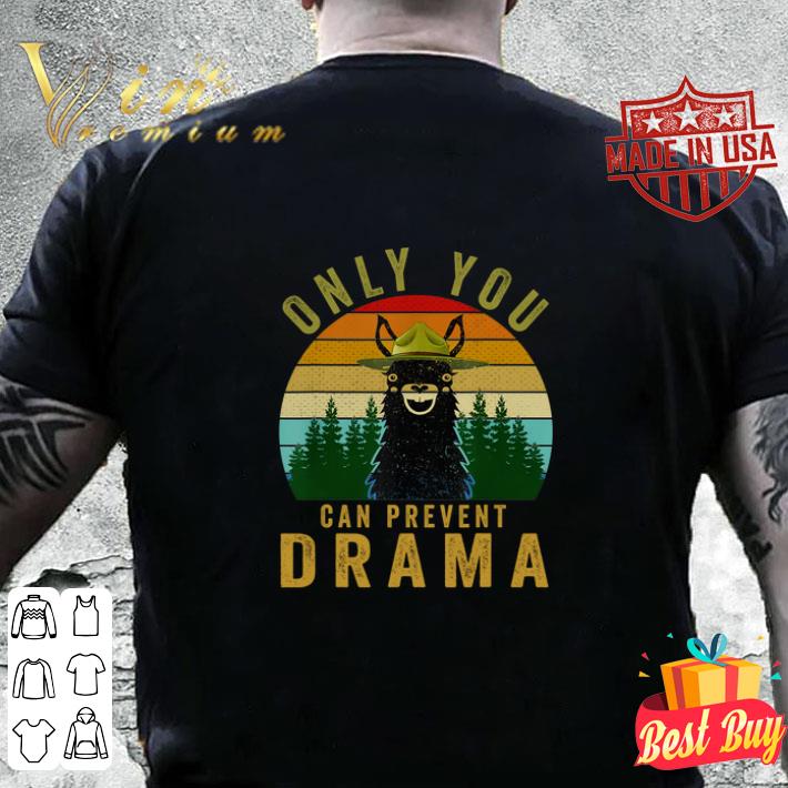 Only you can prevent drama Llama Camping Vintage shirt