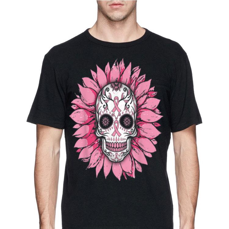 Sunflower Breast Cancer Awareness Sugar Skull shirt