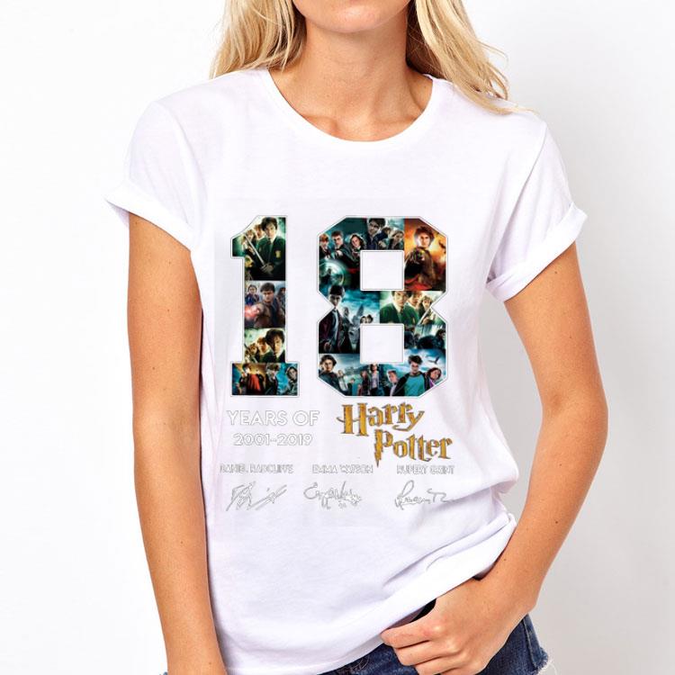 18 Years Of Harry Potter 2001 2019 Daniel Radcliffe Emma Watson Rupert Grint Signatures shirt