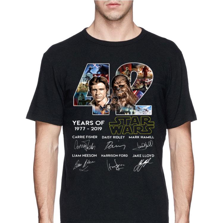 42 years of Star Wars Han Solo And Chewbacca signatures shirt 8 42 years of Star Wars Han Solo And Chewbacca signatures shirt