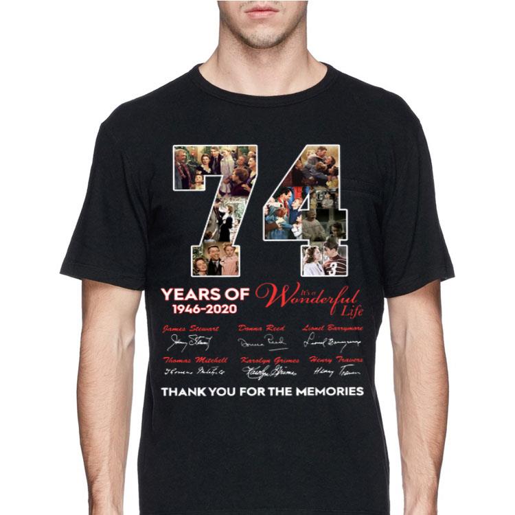 74 Years of Is A Wonderful Life thank you for the memories signatures shirt