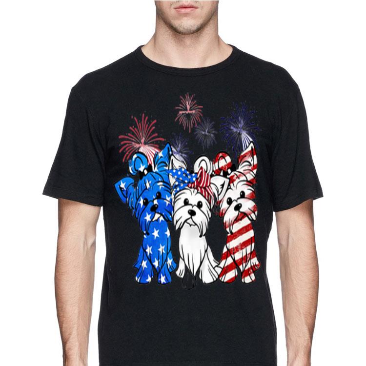 American flag Fireworks Yorkshire Terrier Red White And Blue shirt