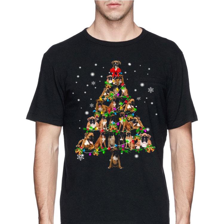 Boxer Christmas Tree Xmas shirt