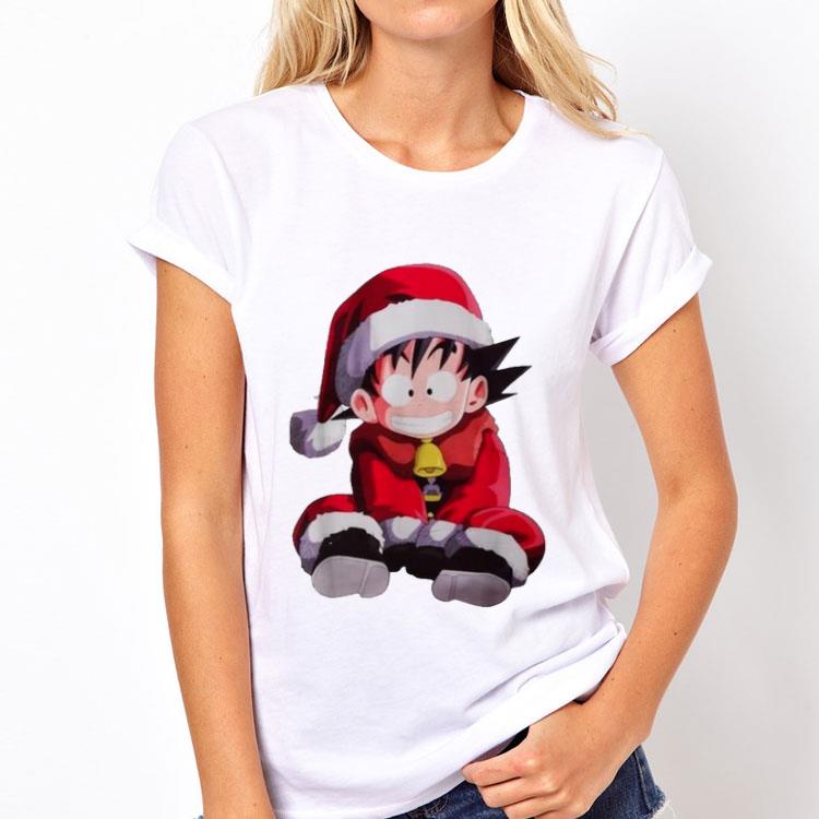 Christmas Goku Boy white canvas sweater