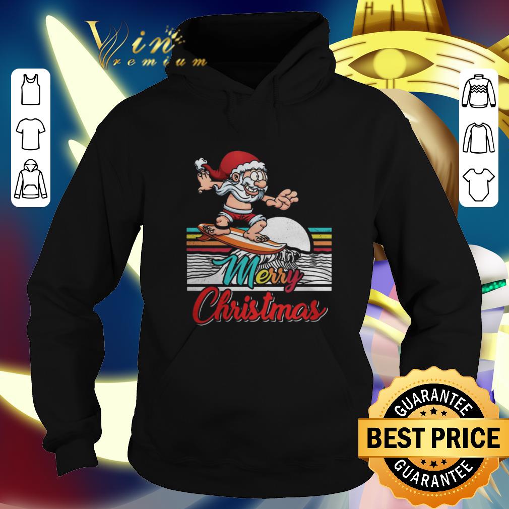 Cool Surfing Santa Claus Hawaiian Merry Christmas shirt