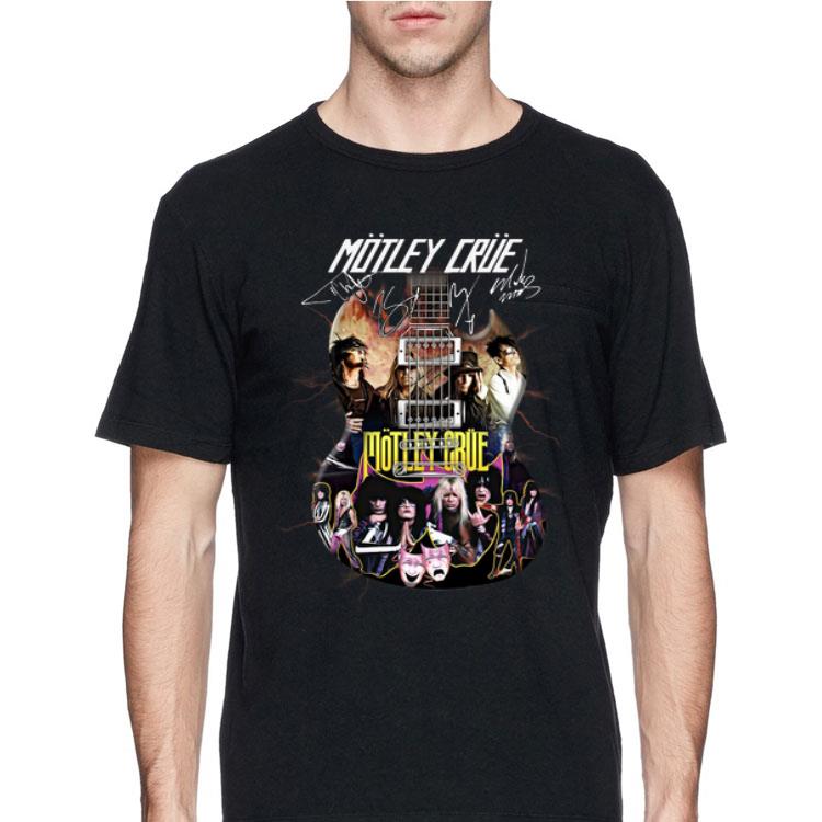 Electric Guitar Motley Crue signatures shirt 8 Electric Guitar Motley Crue signatures shirt