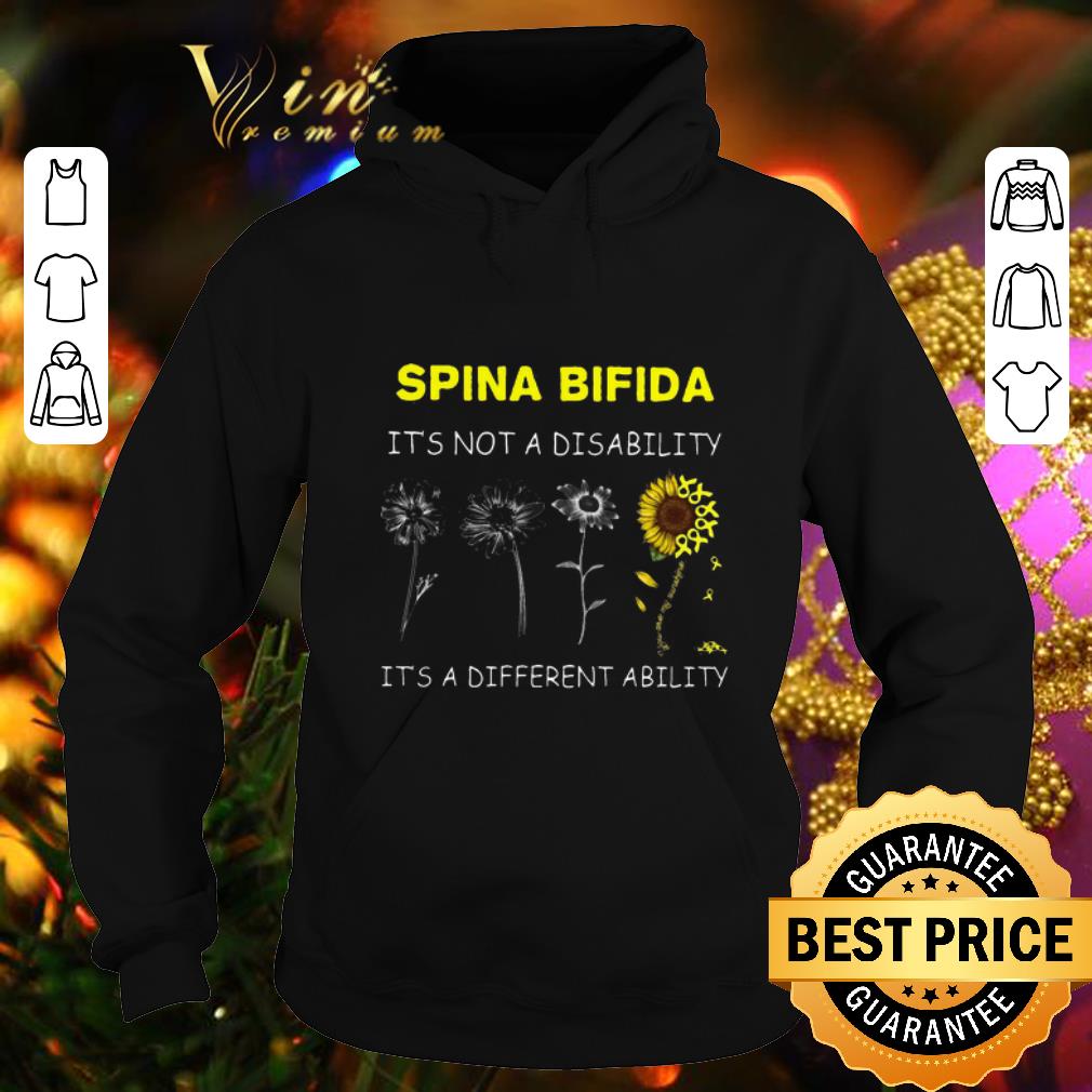 Hot Sunflower Spina bifida it's not a disability it's a different ability shirt
