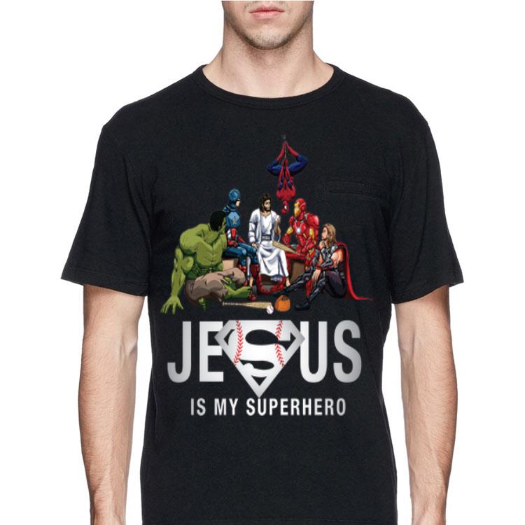 Jesus Is My Superhero Avengers Baseball shirt