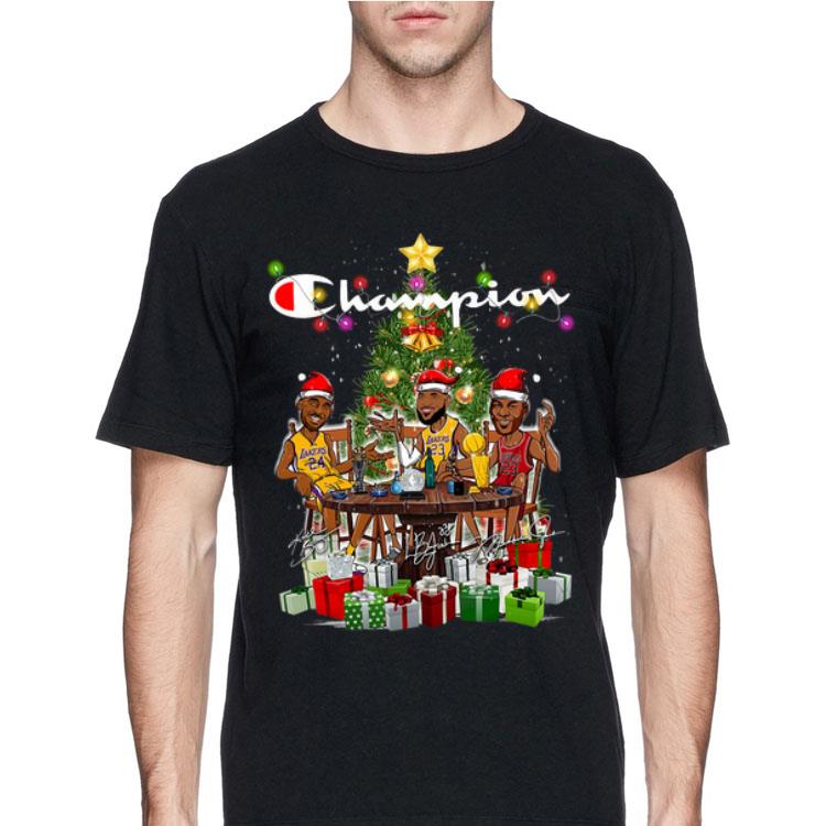 LeBron James Kobe Bryant Michael Jordan Champion Christmas Tree Gift shirt