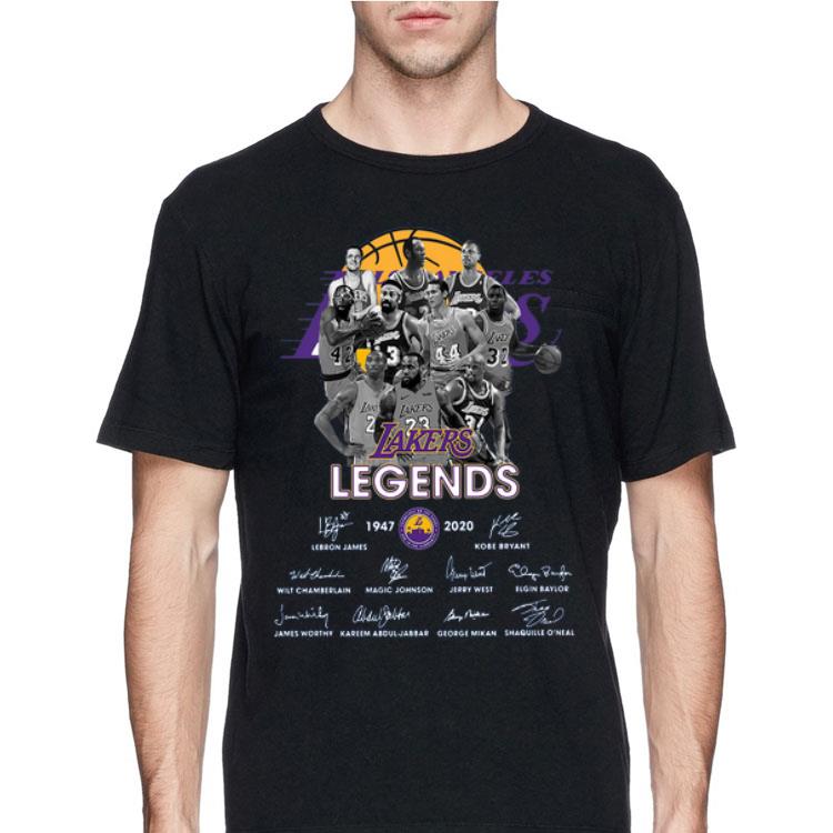 Los Angeles Lakers Legends signatures 1947 2020 sweater 8 Los Angeles Lakers Legends signatures 1947 2020 sweater
