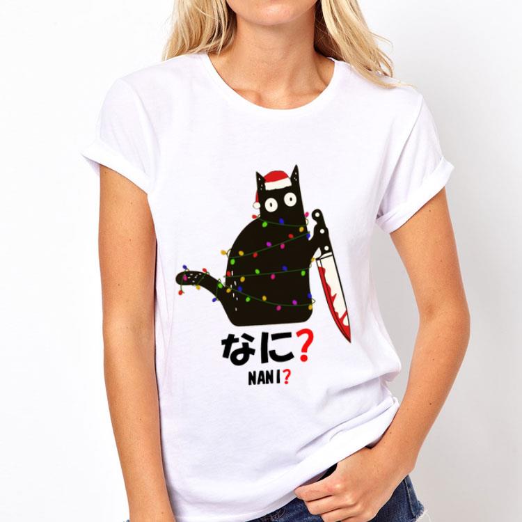 Nani black Cat Santa hold knife shirt 8 Nani black Cat Santa hold knife shirt