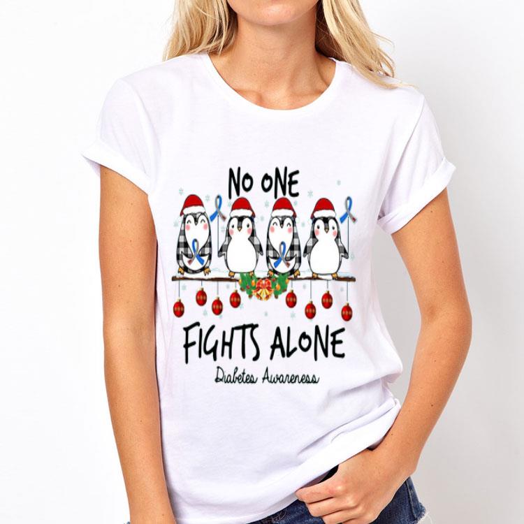 Penguin Santa No one Fights alone Christmas shirt