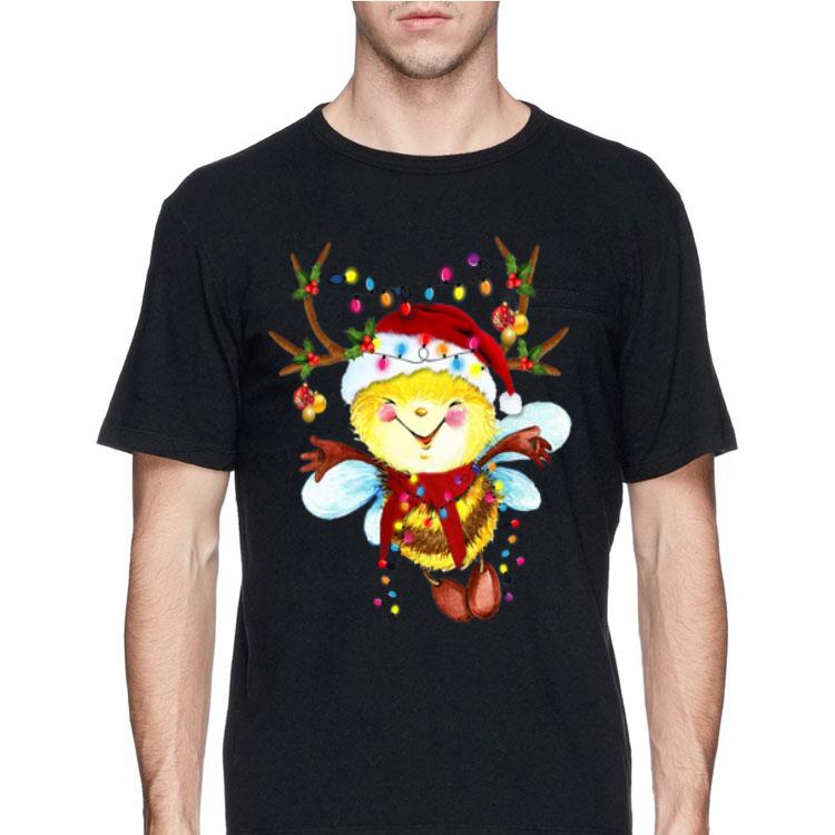 Santa Bee Reindeer Light Christmas sweater