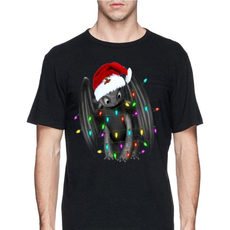 Santa Christmas Light Toothless Dragon shirt