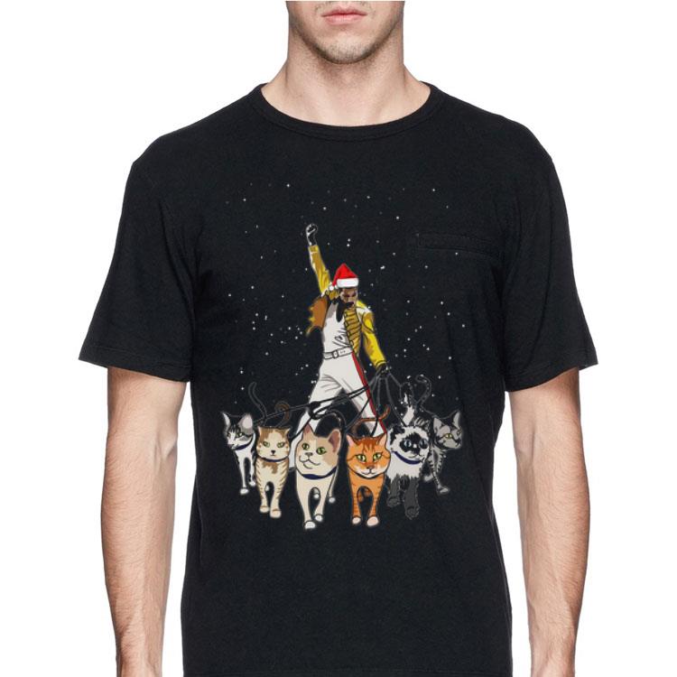 Santa Freddie Mercury and Cats shirt