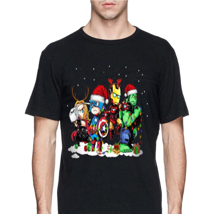 Thor Captain America Iron Man Hulk Chibi merry christmas shirt