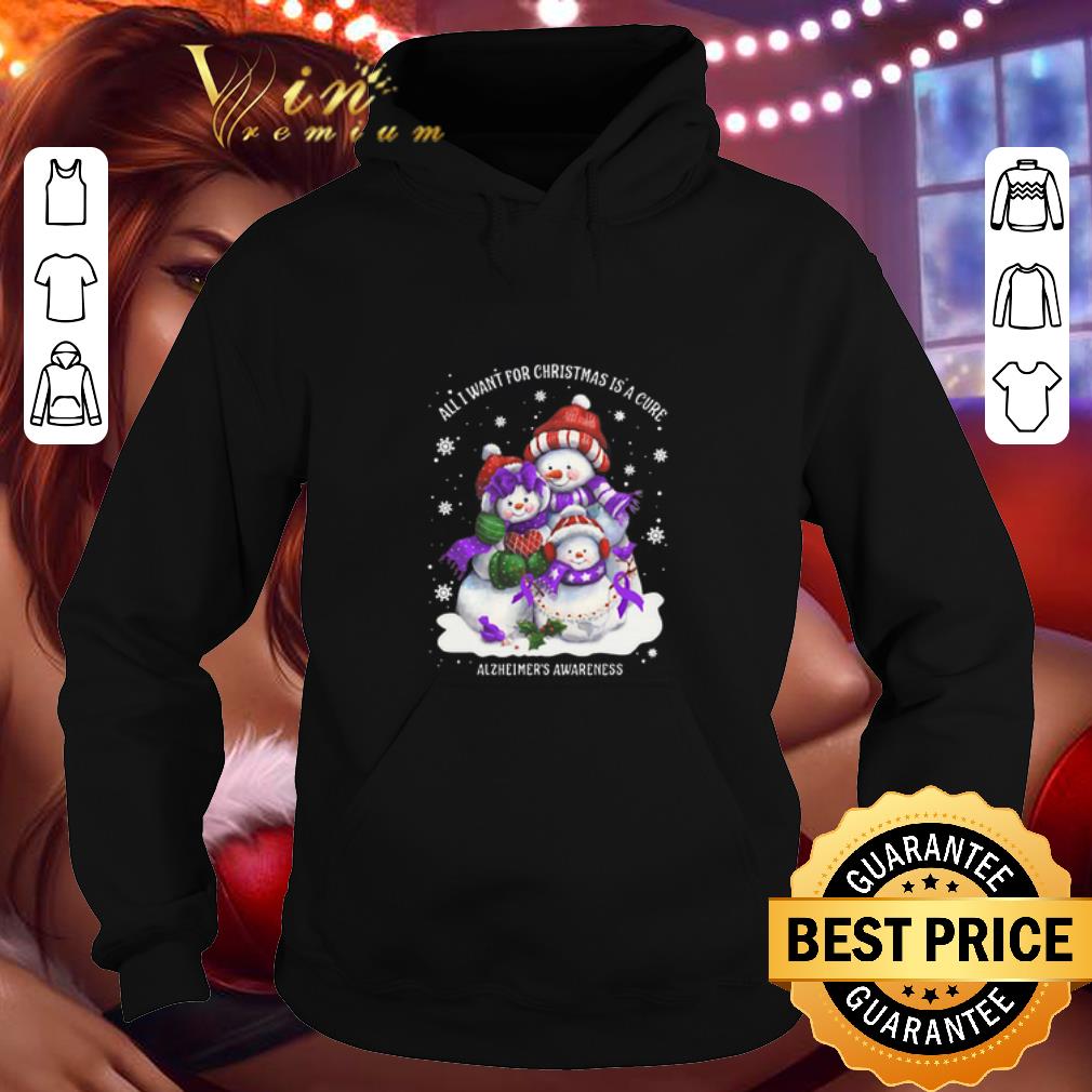 Top Snowman all I want for Christmas is a cure Alzheimer's Awareness shirt 7 Top Snowman all I want for Christmas is a cure Alzheimer's Awareness shirt