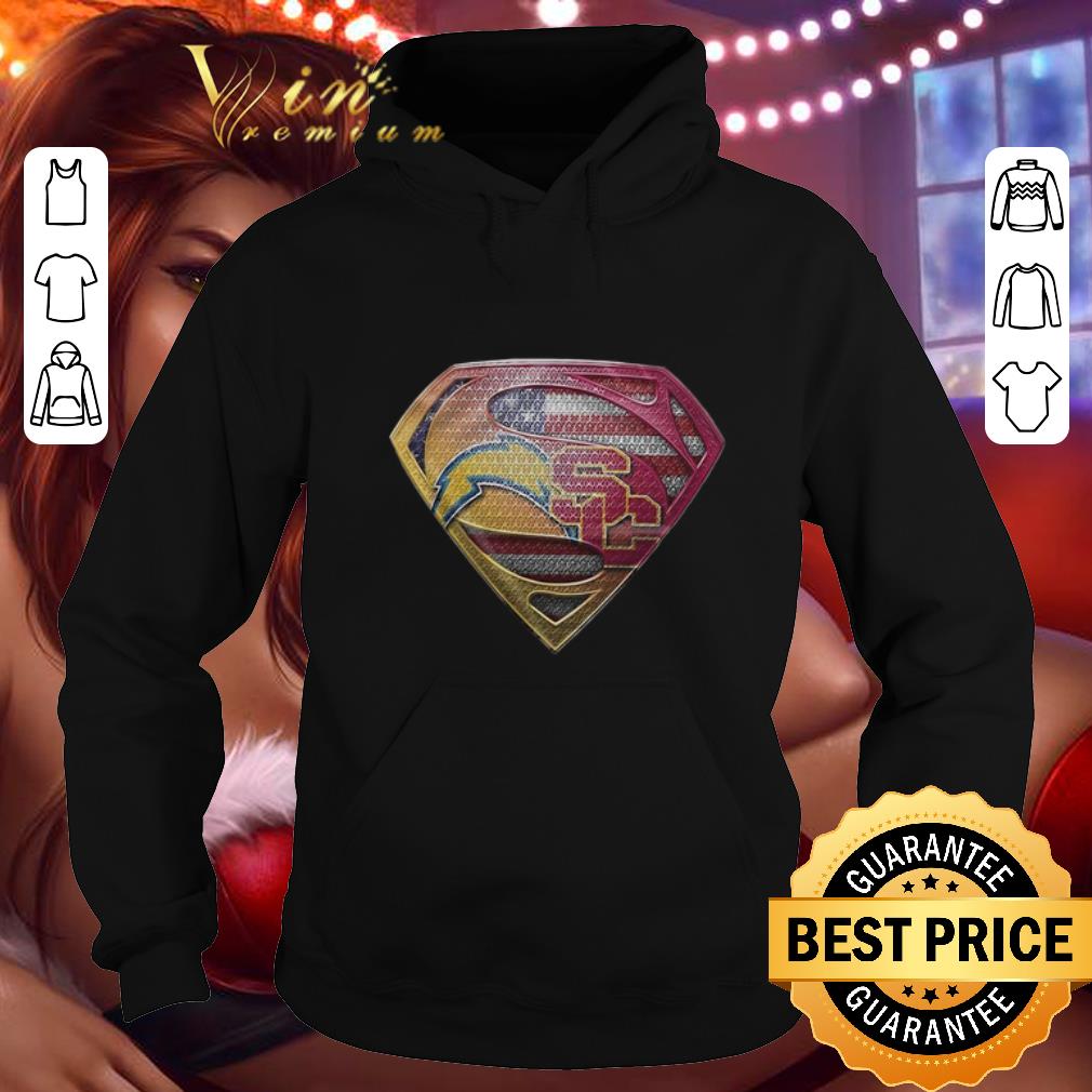 Top Superman logo Los Angeles Chargers USC Trojans shirt