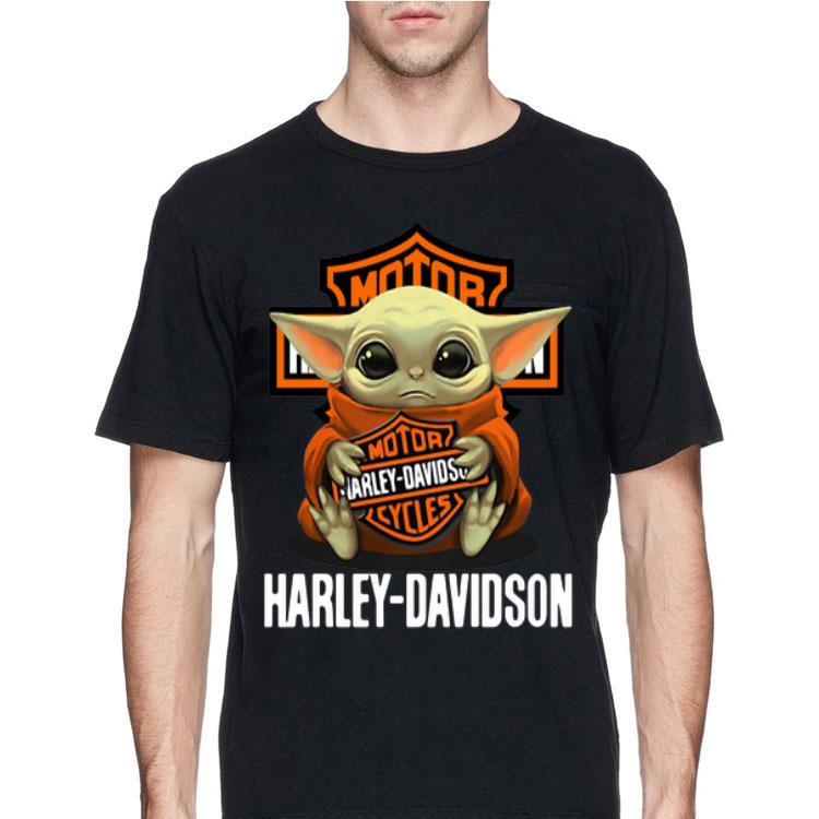 Baby Yoda Hug Harley Davidson shirt