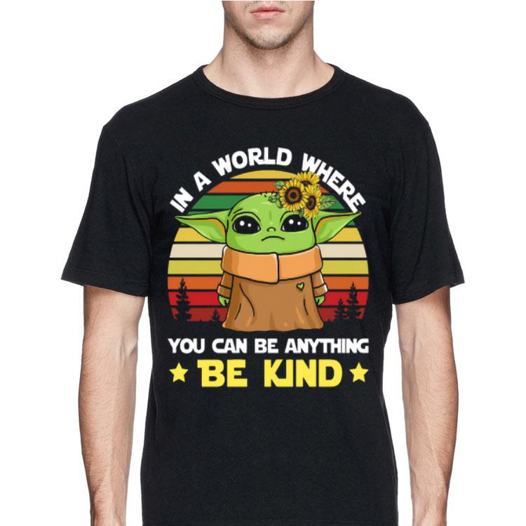 Baby Yoda in a world where you can be anything be kind vintage sweater