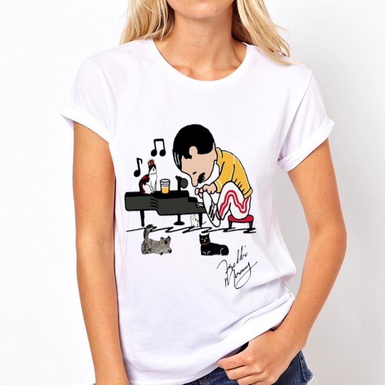 Freddie Mercury and cats playing piano shirt