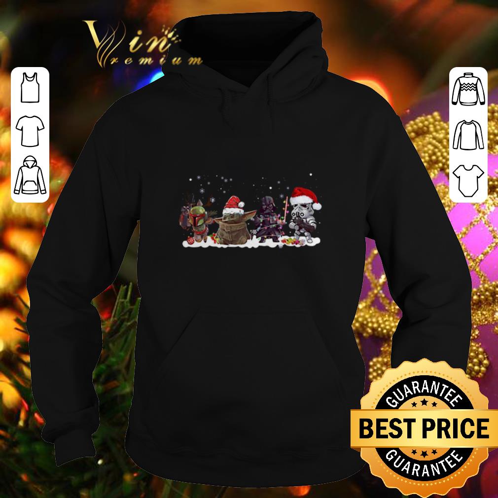 Hot Boba Fett Baby Yoda Darth Vader R2D2 chibi Christmas shirt