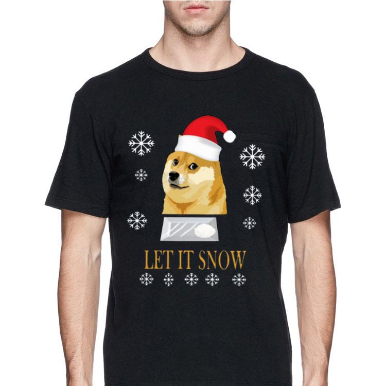 Santa Doge Let It Snow Christmas shirt