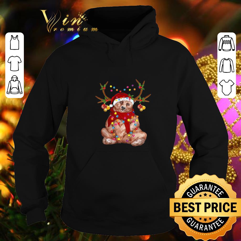 Top Santa Bear Reindeer Christmas Light shirt