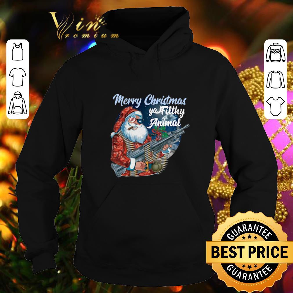 Top Santa Claus Merry Christmas ya filthy animal shirt