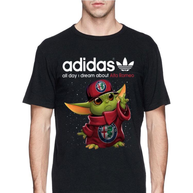 Adidas All Day I Dream About Alfa Romeo Baby Yoda shirt