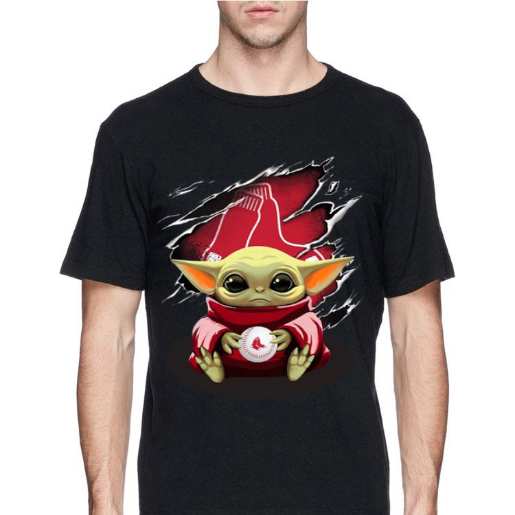 Baby Yoda Blood Inside Boston Red Sox shirt